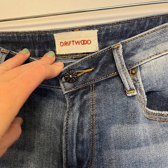 Driftwood Colette Embroidered Jeans Fray Hem Cropped Boho Native Southwestern 29 - Picture 5 of 8